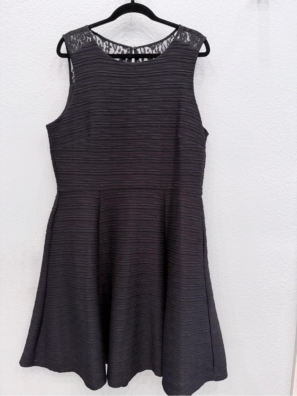 Taylor Woman 16W Black Lace Illusion Fit & Flare Cocktail Dress